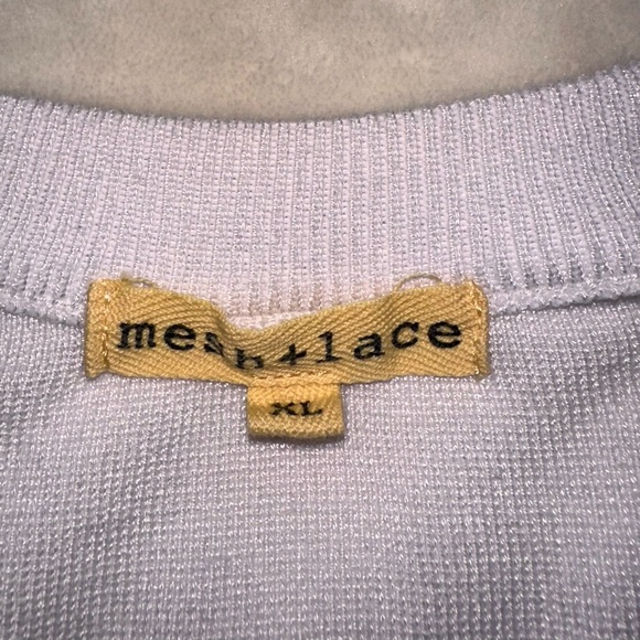 Mesh +Lace Striped Multicolor Sweater. Size XL - Picture 5 of 9